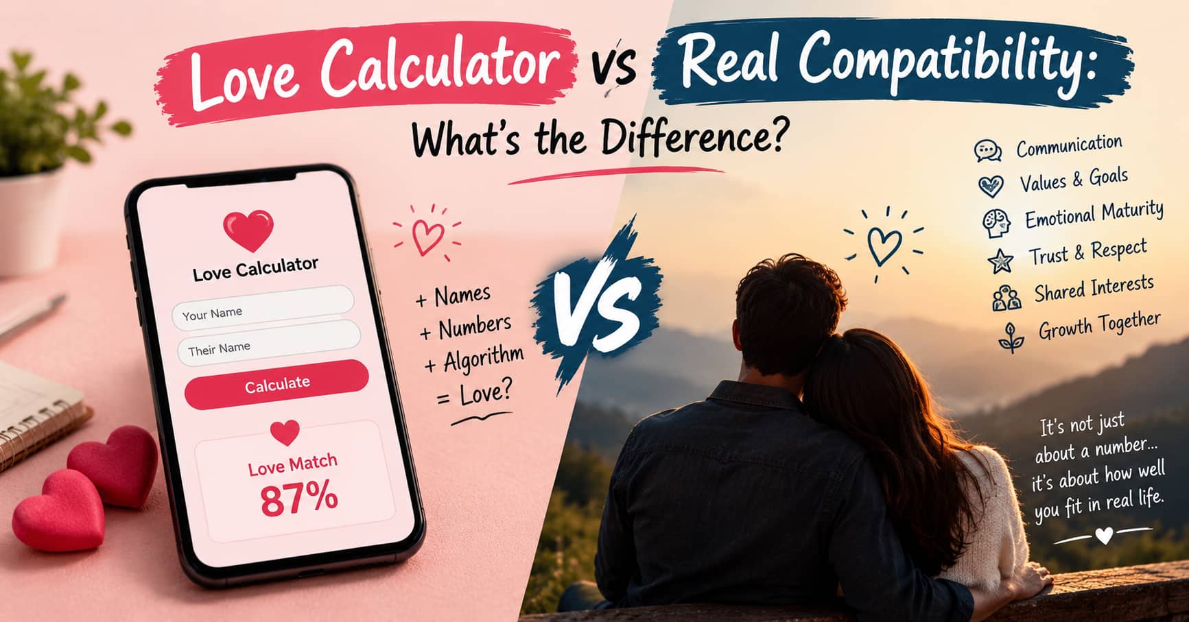 Love Calculator vs Real Compatibility: What's the Difference?